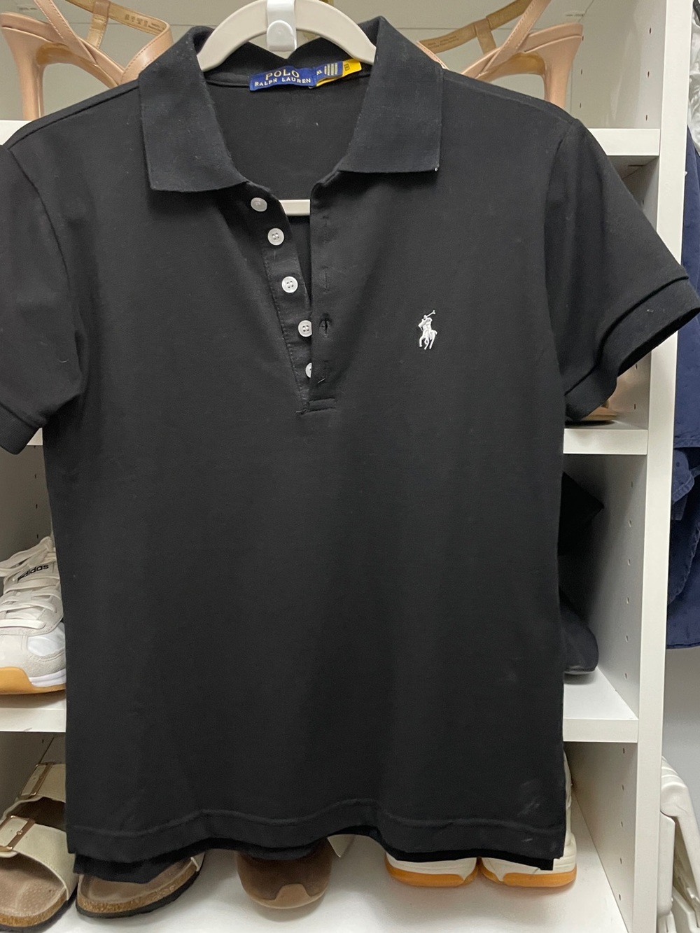 Polo by Ralph Lauren Black Short-Sleeve Polo with White Pony